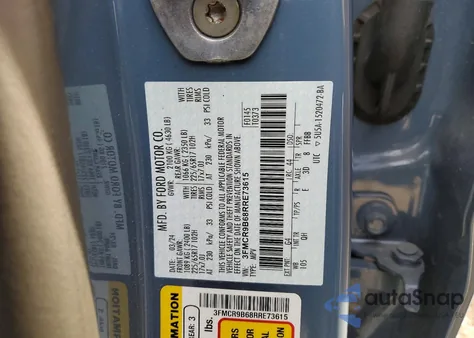 2024 Ford Bronco Sport Big Bend z USA, uszkodzony, nr VIN 3FMCR9B68RRE73615